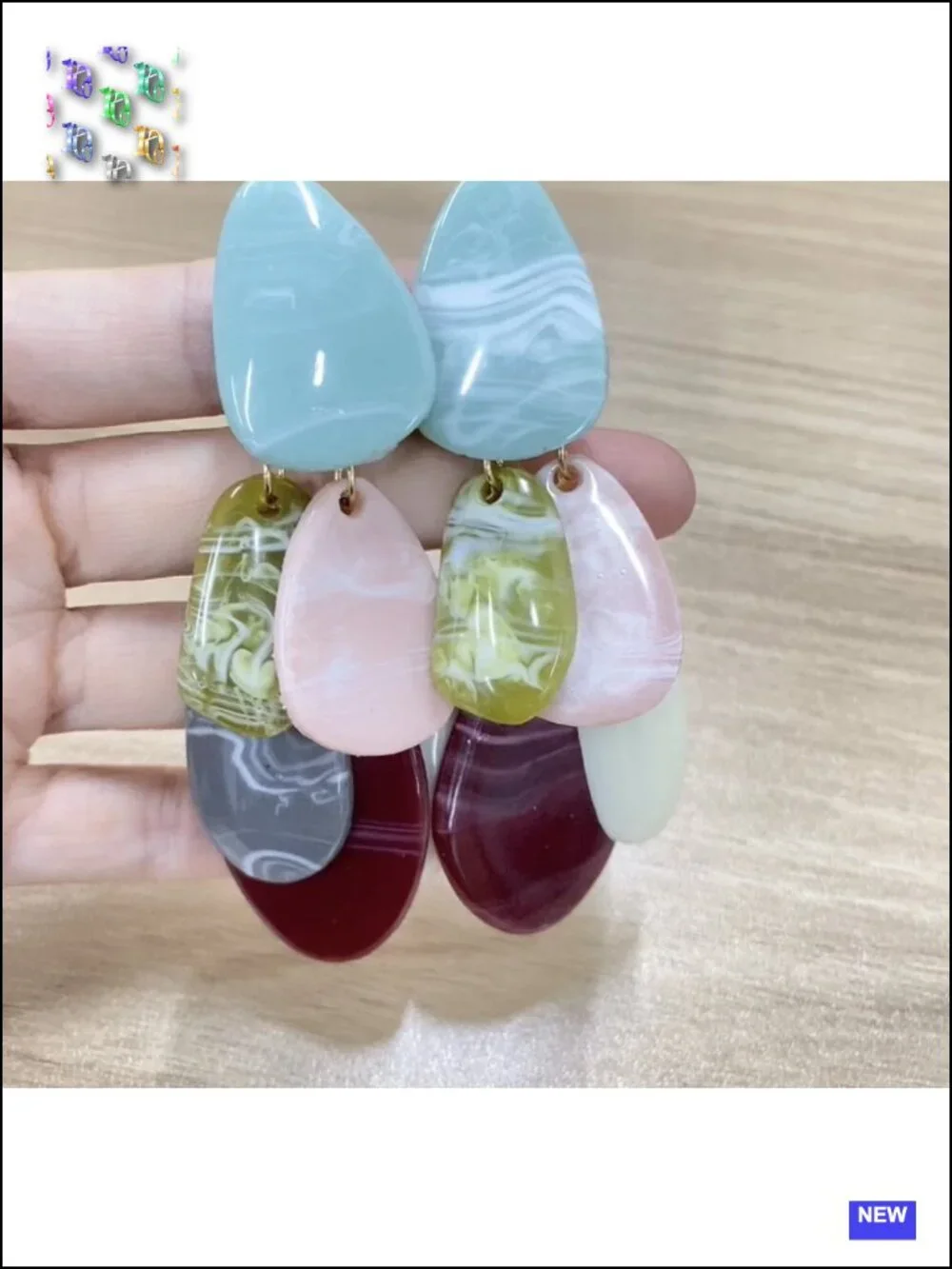 Acrylic Teardrop Statement Dangle Earrings Lightweight Resin Geometric Charm